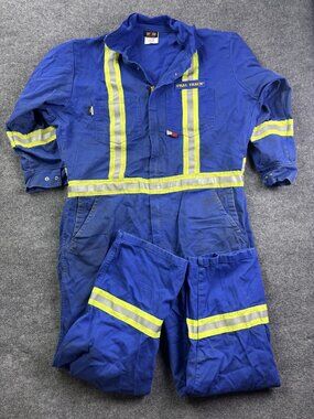 Saf-Tech Coveralls Mens XLarge Blue FR Reflective Workwear CJS 1600 USA